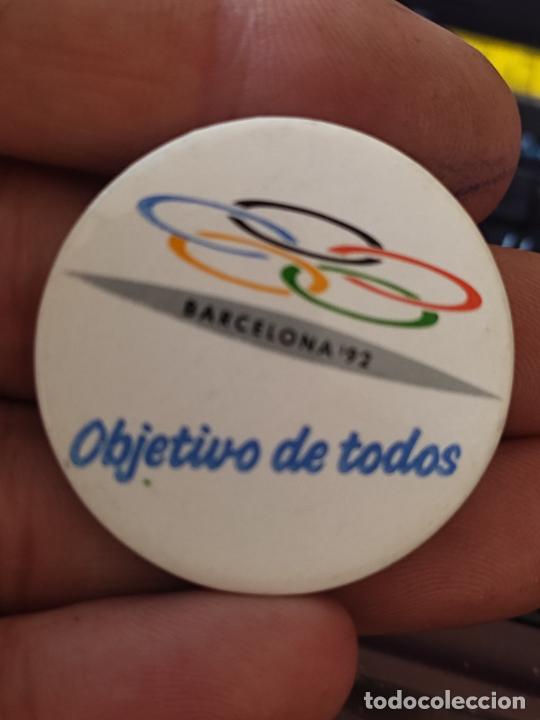 Pins de colecci&oacute;n: BARCELONA 92 OLIMPIADAS OBJETIVO DE TODOS CHAPA 3,6 CM VINTAGE A&Ntilde;OS 80 JUVENALIA
