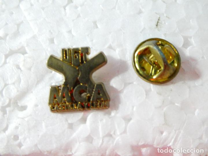Pins de colecci&oacute;n: PIN POL&Iacute;TICO SINDICAL REIVINDICATIVO. UGT MCA. METAL, CONSTRUCCION Y AFINES. CASTILLA LE&Oacute;N