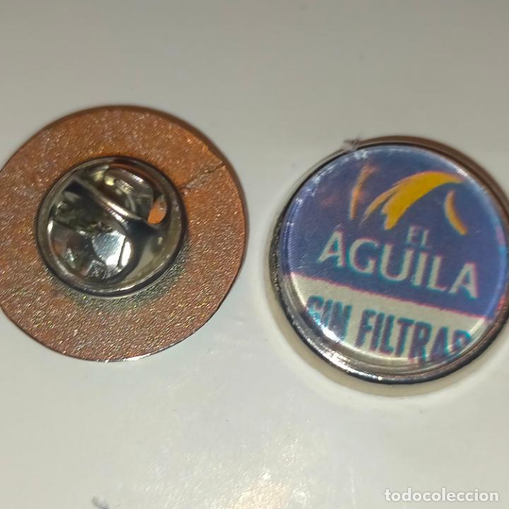 Pins de colecci&oacute;n: pin redondo metal - bebida cerveza el &aacute;guila