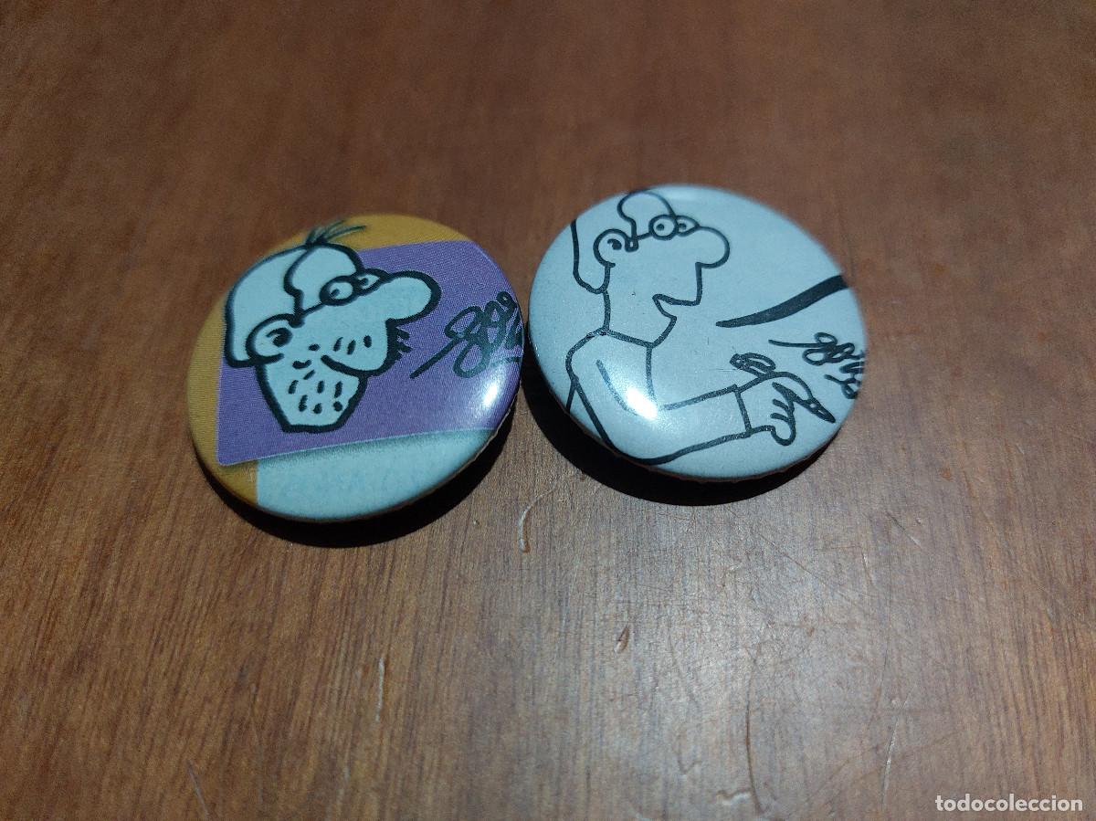Pins de colecci&oacute;n: FORGES. AUTO CARICATURAS. COMIC. 2 CHAPA. PIN. 31 MM. MET&Aacute;LICA POR DETR&Aacute;S. SIN USO. DIFICIL