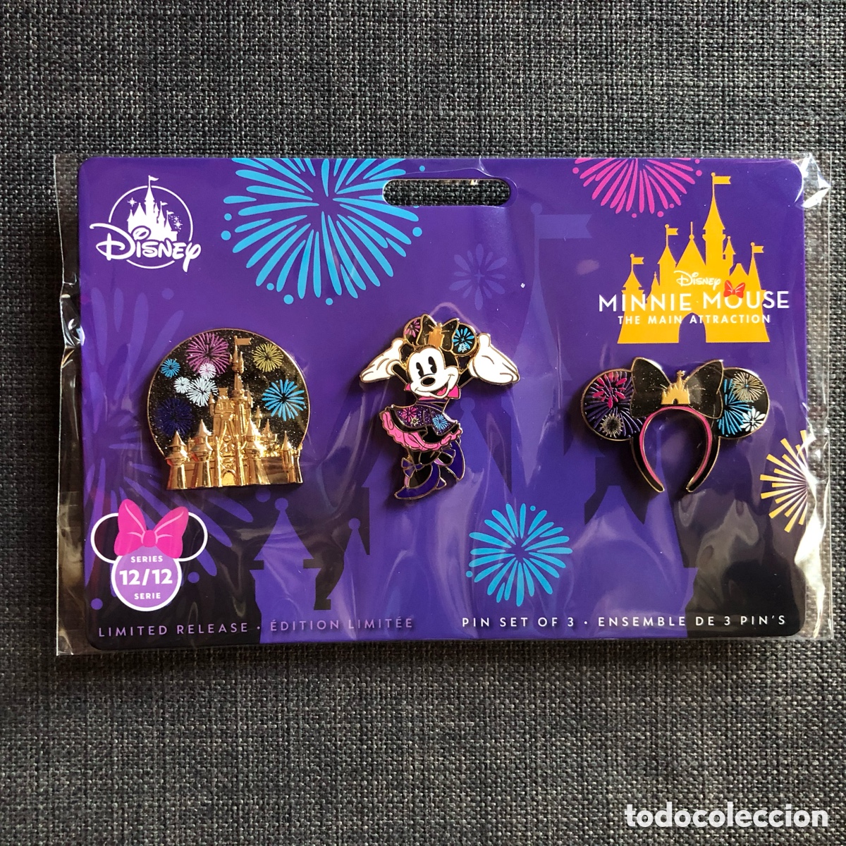 Pins de colecci&oacute;n: Set de Pins Minnie Mouse The Main Attraction (12 de 12) Diciembre. Disney Store.