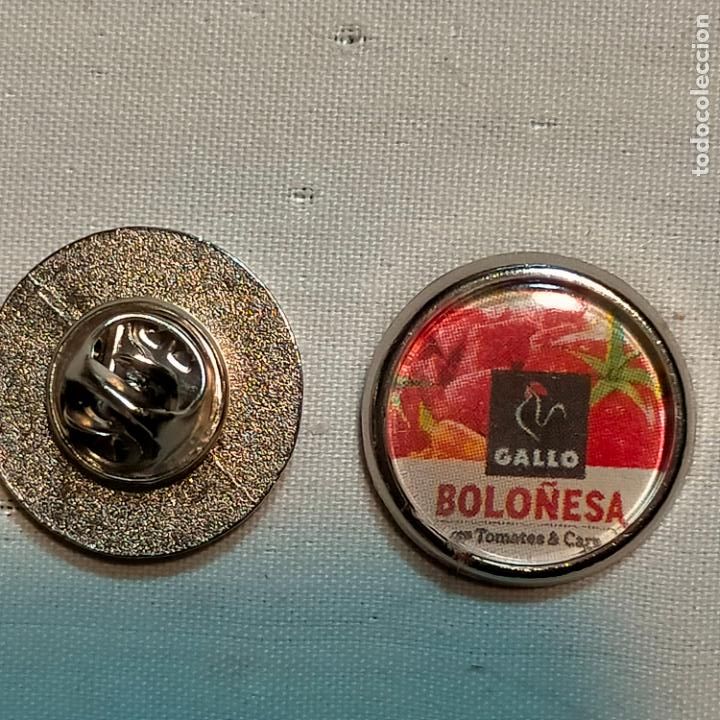 Pin's de collection: PIN REDONDO METAL - publicidad pastas Gallo bolo&ntilde;esa