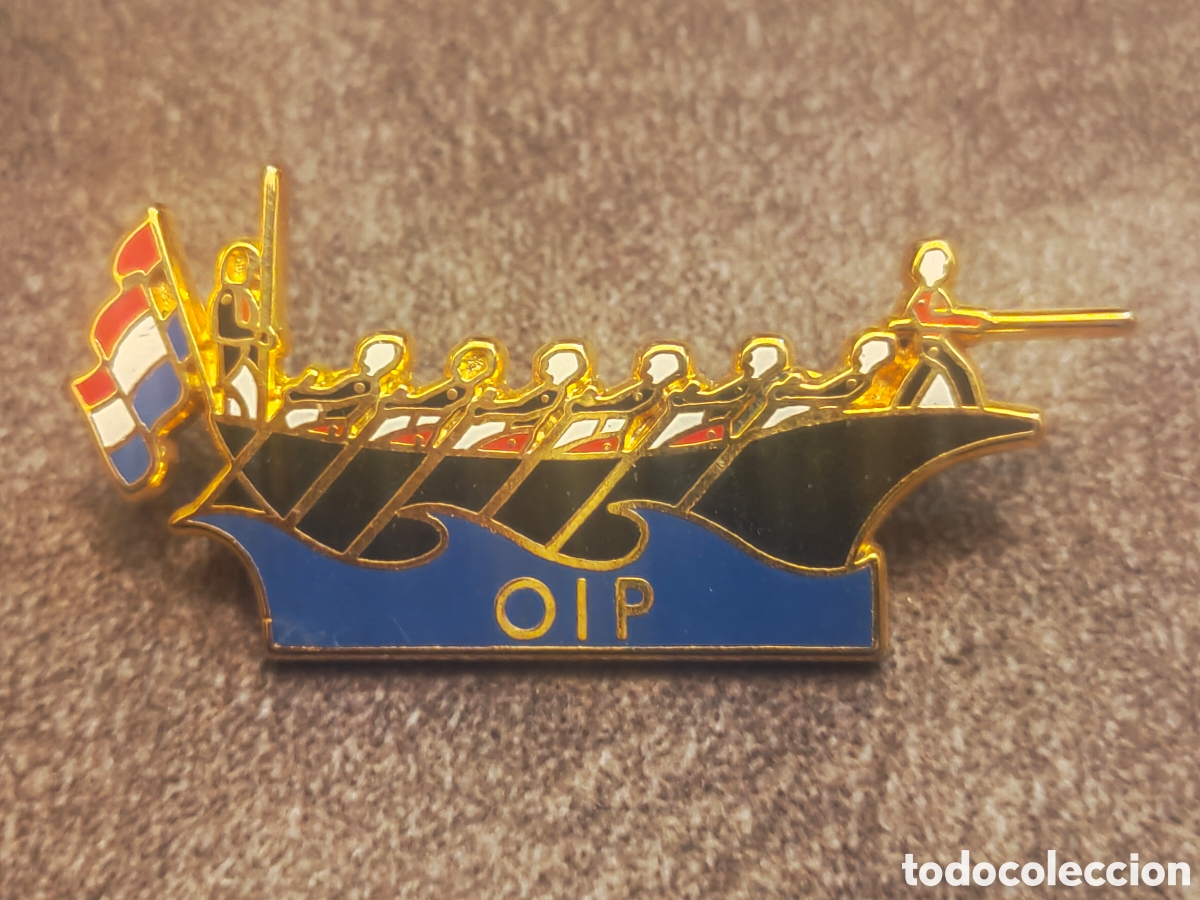Pins de colecci&oacute;n: PIN DOBLE TRAINERA BARCO OIP FRANCIA