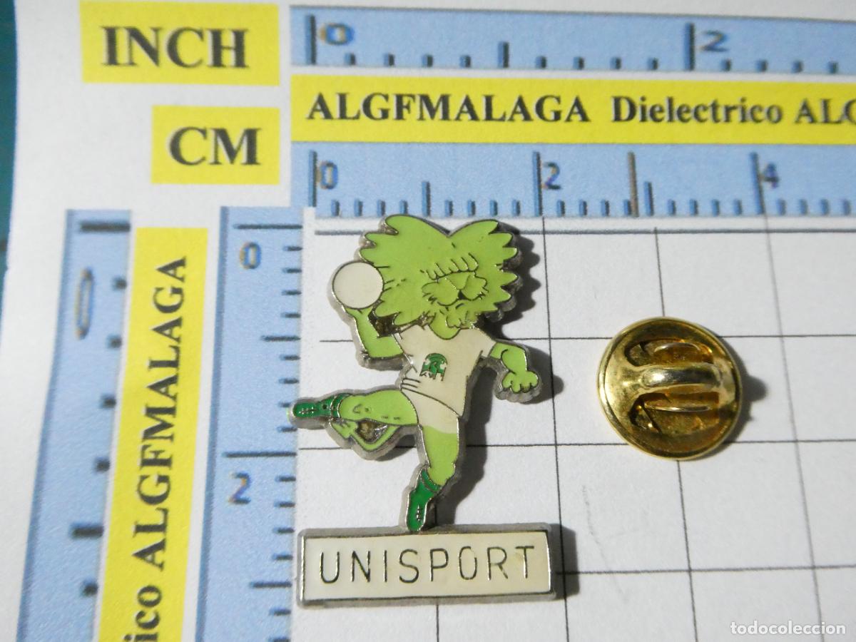 Collection pins: PIN DE DEPORTES. BALONMANO UNISPORT. MASCOTA LE&Oacute;N