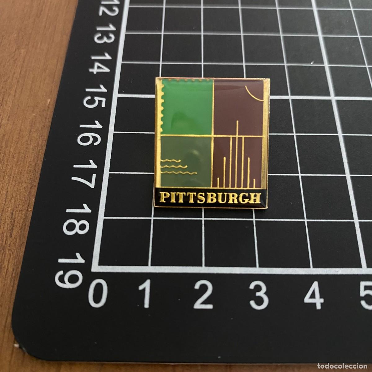 Collection pins: ANTIGUO PIN METAL Y RESINA DISE&Ntilde;O PITTSBURGH PENSILVANIA SOUVENIR,BIEN CONSERVADO
