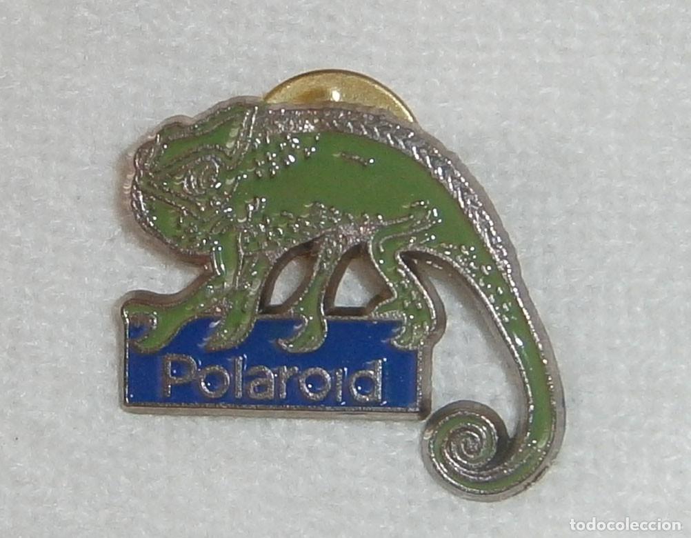 Pins de colecci&oacute;n: pin publicidad Polaroid con una iguana