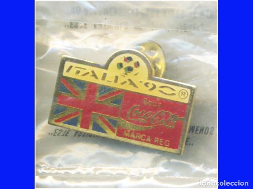 Pins de cole&ccedil;&atilde;o: PIN COCA COLA MUNDIAL FUTBOL ITALIA 90 BANDERA DE INGLATERRA COCACOLA
