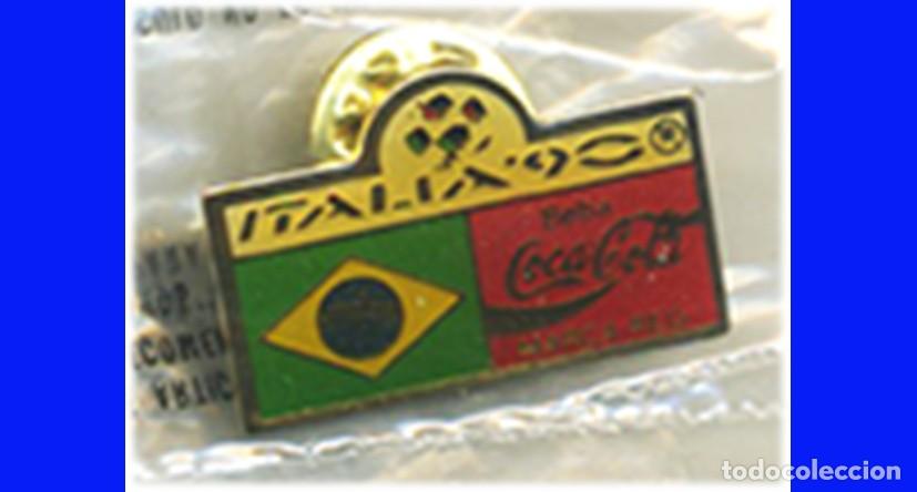 Pins de colecci&oacute;n: PIN COCA COLA MUNDIAL FUTBOL ITALIA 90 BANDERA DE BRASIL COCACOLA