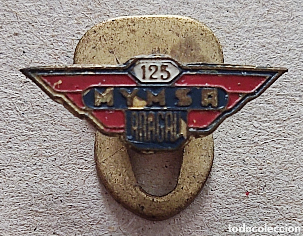 Pins de colecci&oacute;n: MYMSA 125 ARAGALL MOTOCICLETA MOTORES Y MOTOS S.A. INSIGNIA ESMALTADA BARCELONA C. 1960