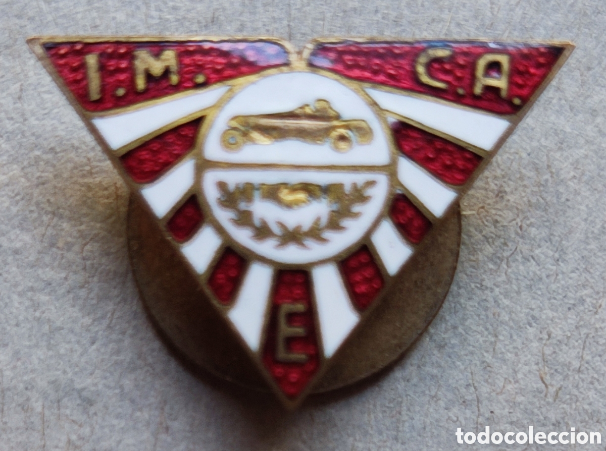 Pins de colecci&oacute;n: I.M.C.A. CONDUCTOR AUTOM&Oacute;VILES ENAMELED BADGE ANTIGUA INSIGNIA C. 1960