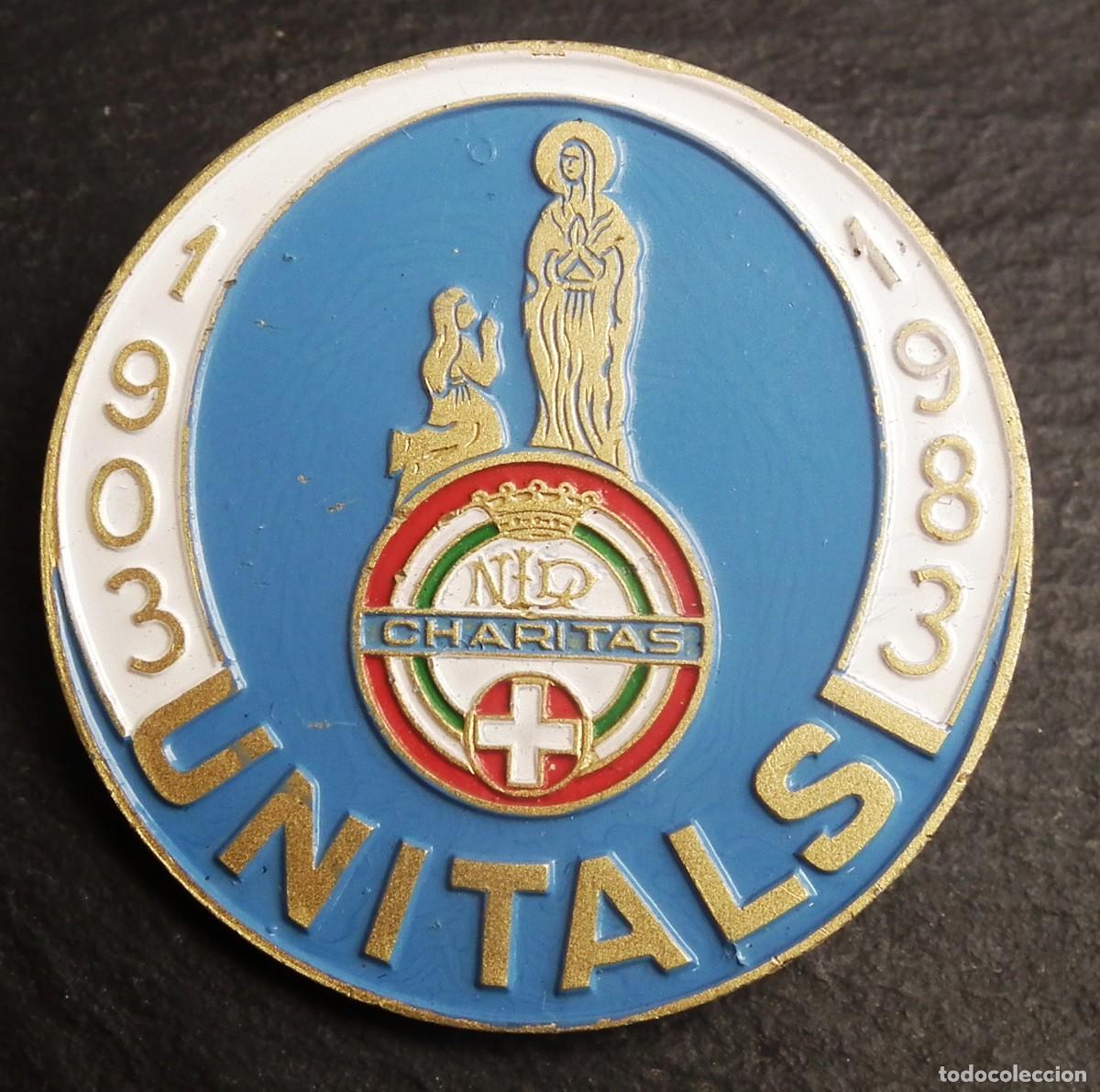 Pins de colecci&oacute;n: PIN INSIGNIA DE ALFILER ROMER&Iacute;A CRISTIANA CARITAS A LOURDES (1903 - 1983)