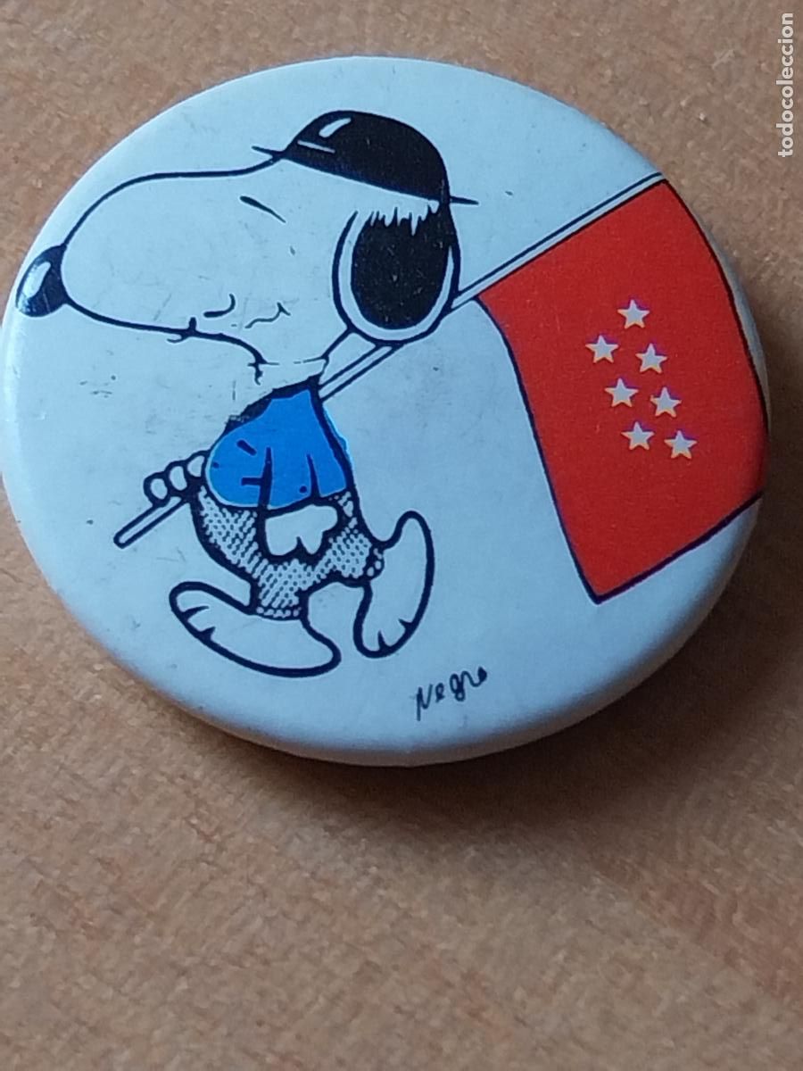 Pins de colecci&oacute;n: SNOOPY BANDERA MADRID AMERICANO CHAPA ALFILER PIN A&Ntilde;OS 80 2,5CM