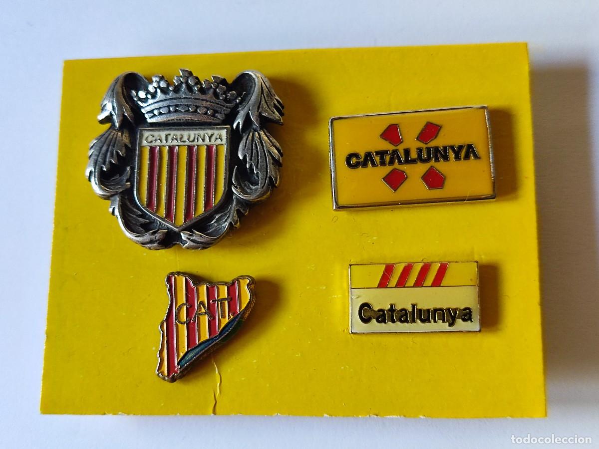 Pins de colecci&oacute;n: LOTE 4 PINS DE CATALUNYA (ESCUDO, MAPA, ETC.)
