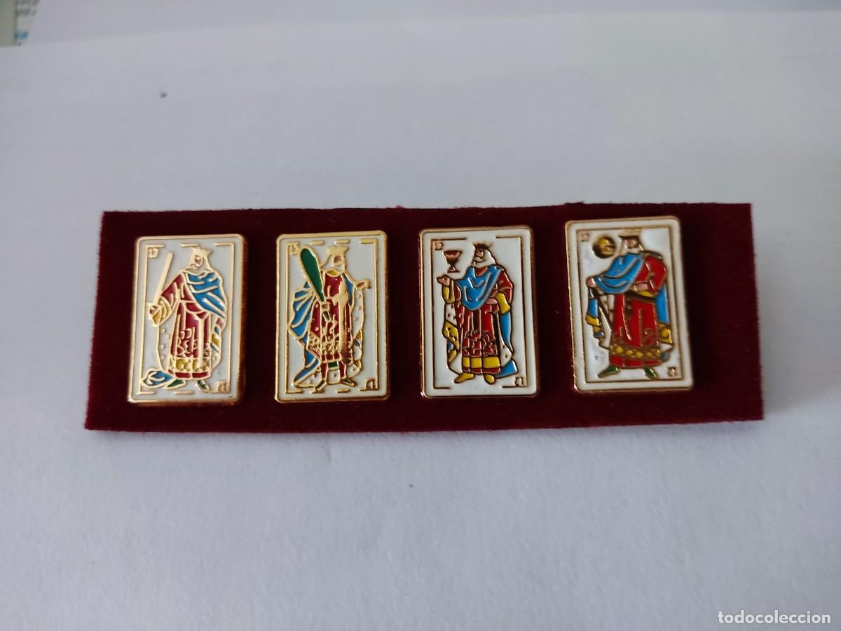 Pins de colecci&oacute;n: LOTE DE 4 PINS DE LAS CARTAS DE LOS REYES DE LA BARAJA ESPA&Ntilde;OLA