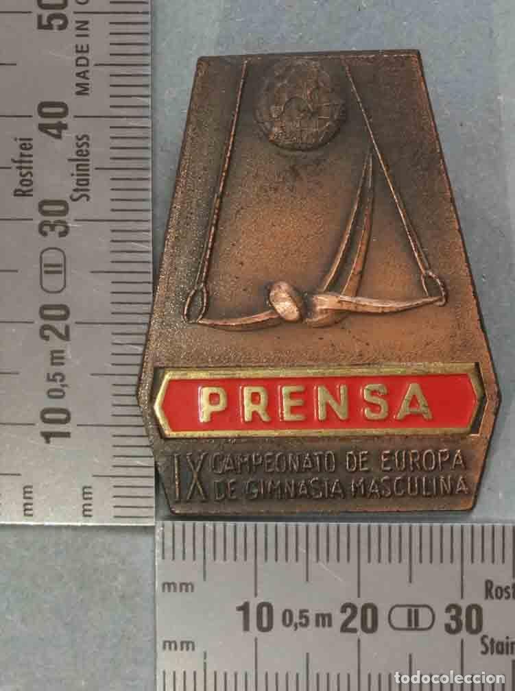 Pins de colecci&oacute;n: PIN. INSIGNIA. ACREDITACION PRENSA. IX CAMPEONATO DE GIMNASIA EUROPA MASCULINA