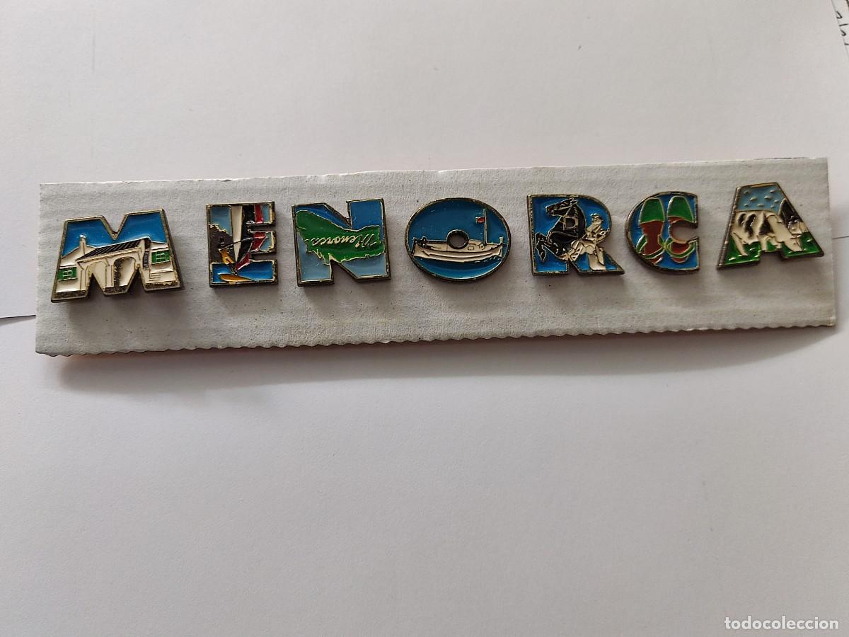 Pins de colecci&oacute;n: LOTE DE 7 PINS LETRAS MENORCA