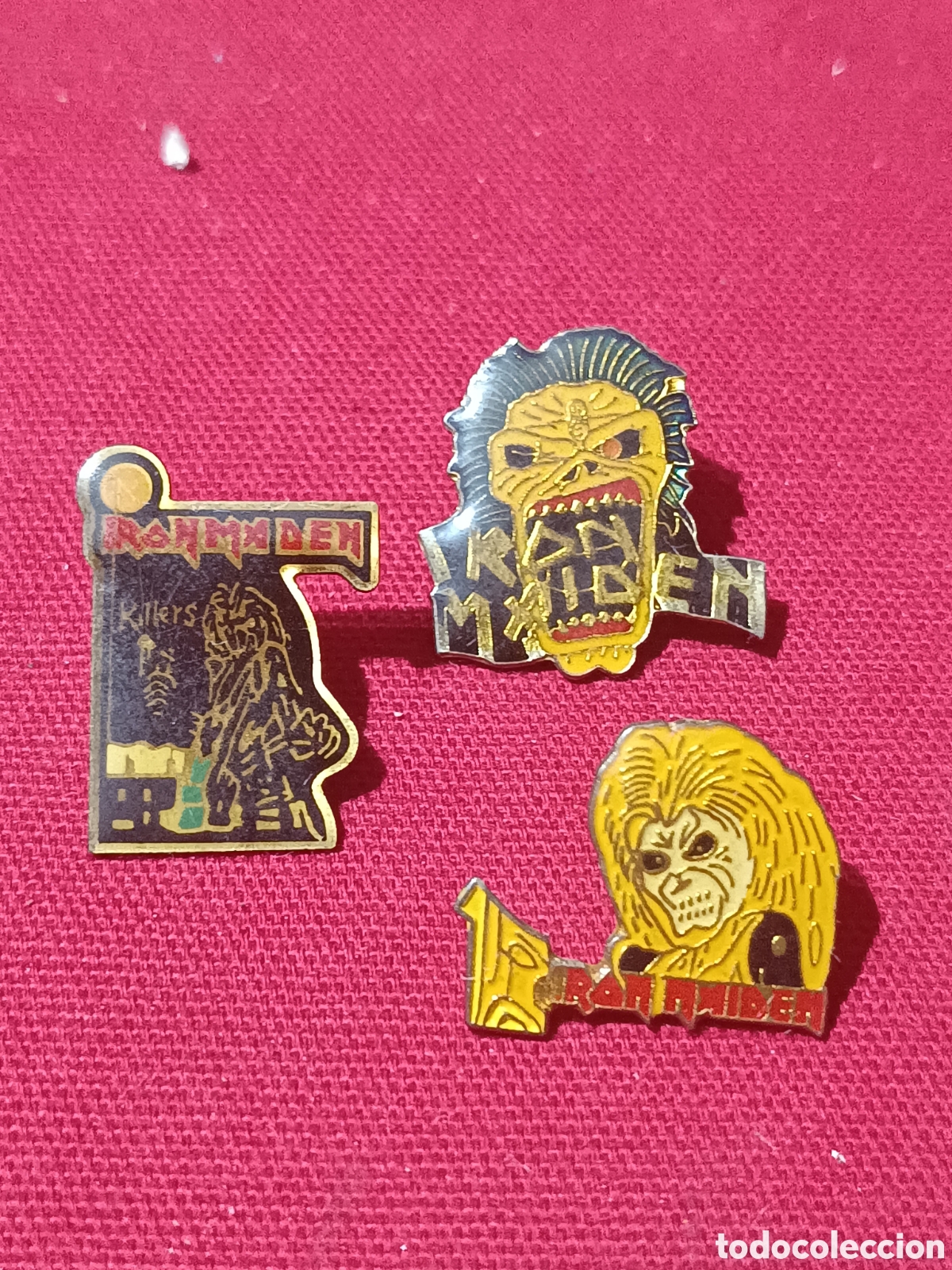 Pins de colecci&oacute;n: Lote 3 pins Iron Maiden Heavy Metal