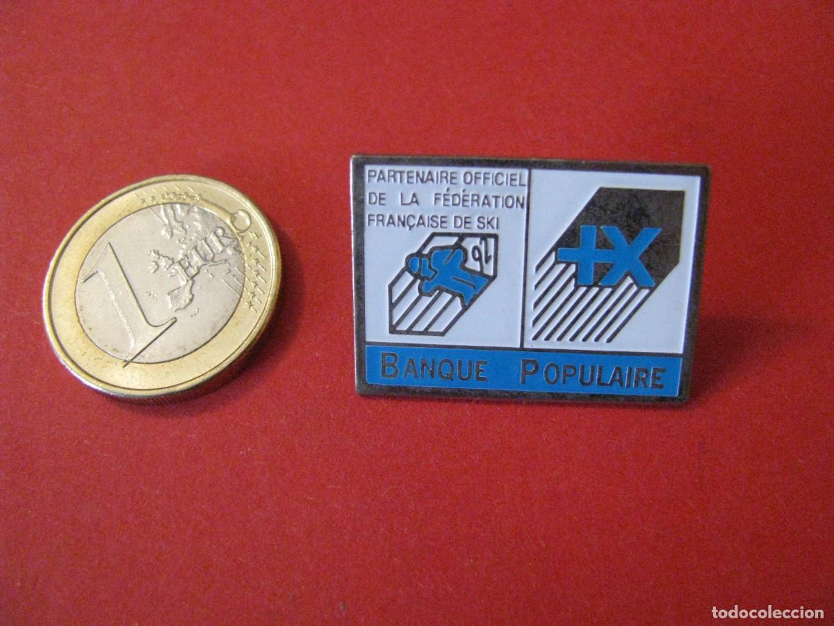 Pins de colecci&oacute;n: PIN DE BANQUE POPULAIRE. PATROCINADOR DE LA FEDERACION DE SKI, FRANCIA.