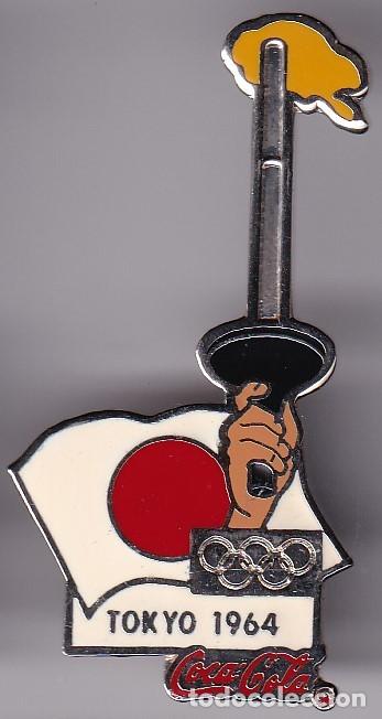 Pins de cole&ccedil;&atilde;o: PIN OFICIAL DE COCA-COLA DE LAS OLIMPIADAS DE TOKYO A&Ntilde;O 1964 (OLYMPIC GAMES-COKE) 5,3cm x 2,7cm