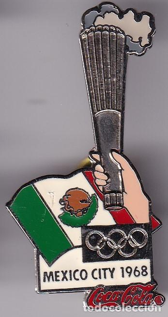 Collection pins: PIN OFICIAL DE COCA-COLA DE LAS OLIMPIADAS DE MEXICO A&Ntilde;O 1968 (OLYMPIC GAMES-COKE) 5,3cm x 2,7cm