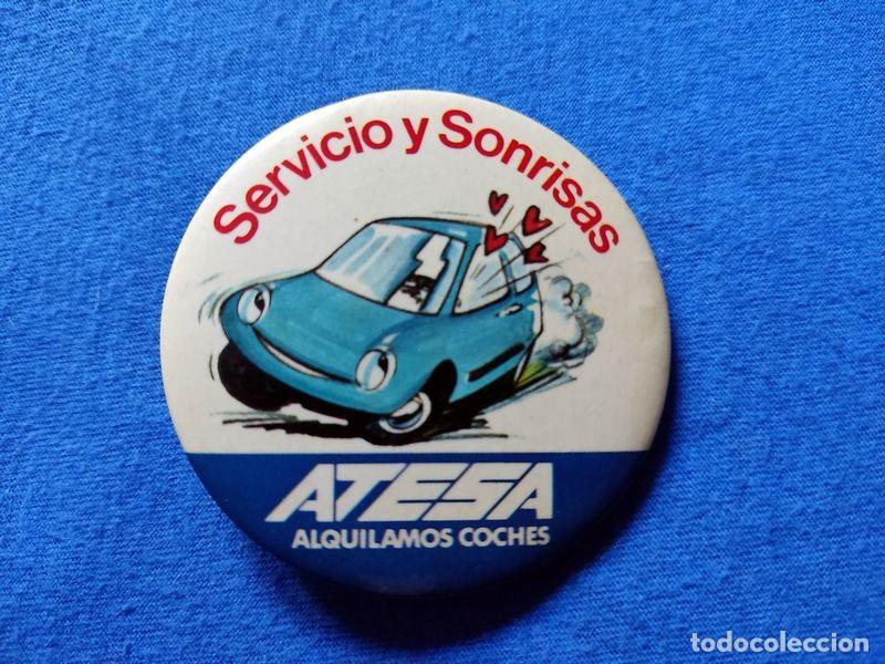 Pin's de collection: CHAPA DE AGUJA GRANDE ATESA SERVICIOS Y SONRISAS ALQUILER COCHES