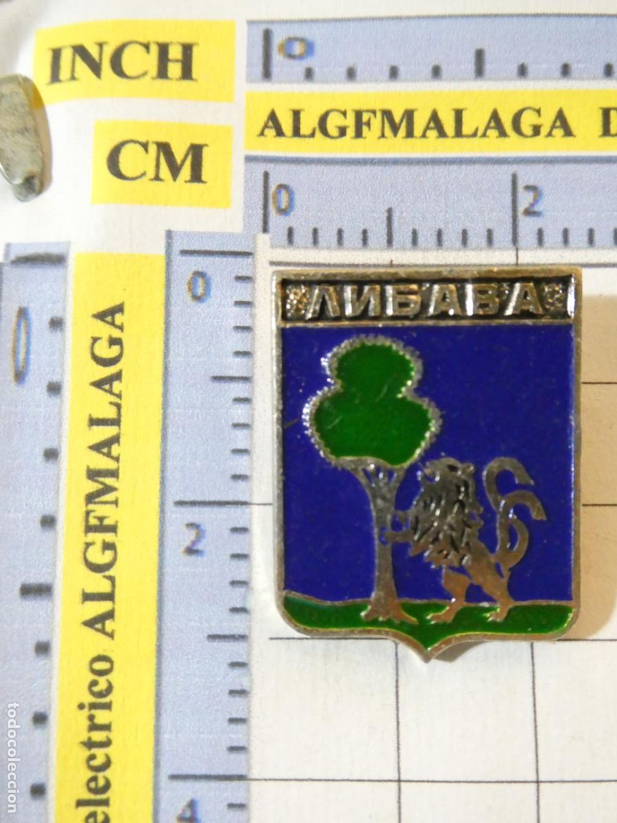 Pins de cole&ccedil;&atilde;o: INSIGNIA BROCHE RUSIA UNI&Oacute;N SOVI&Eacute;TICA. TURISMO HER&Aacute;LDICA. LIEPAJA LETONIA. NO PIN