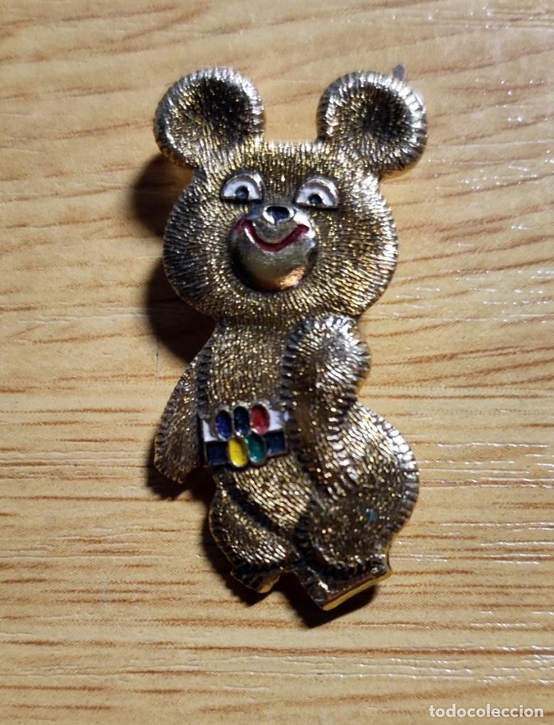 Pins de colecci&oacute;n: ANTIGUA INSIGNIA AGUJA PIN OSO MISHA MASCOTA JUEGOS OLIMPICOS MOSCU 1980 OLIMPIADA