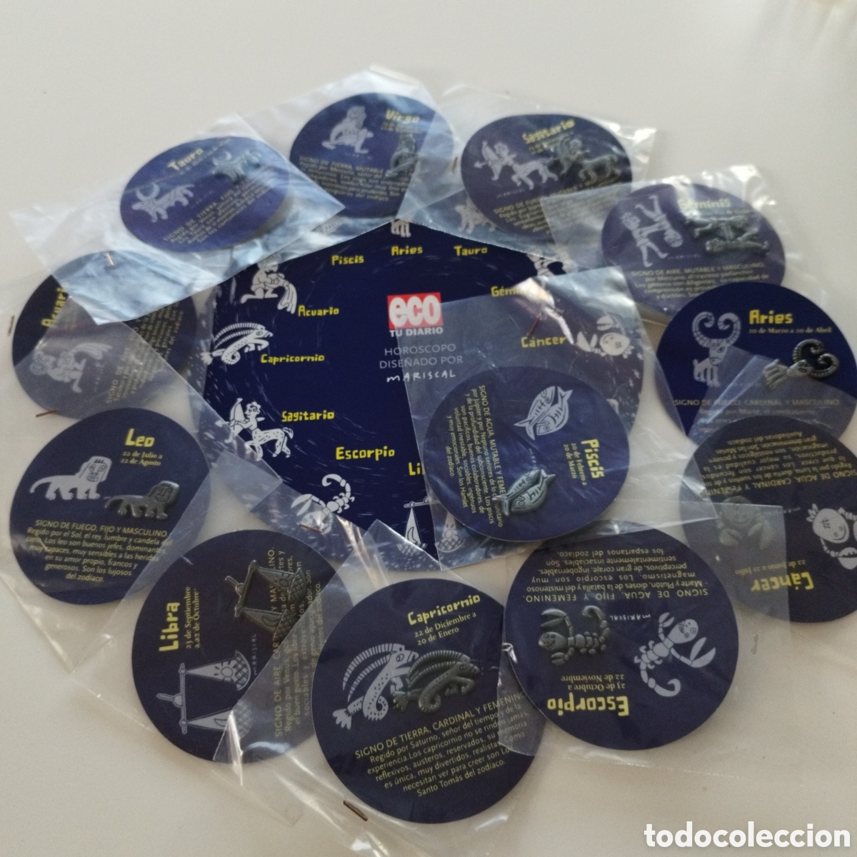Pins de colecci&oacute;n: LOTE PINS / HOROSCOPO / ECO TU DIARIO / DISE&Ntilde;ADO POR MARISCAL