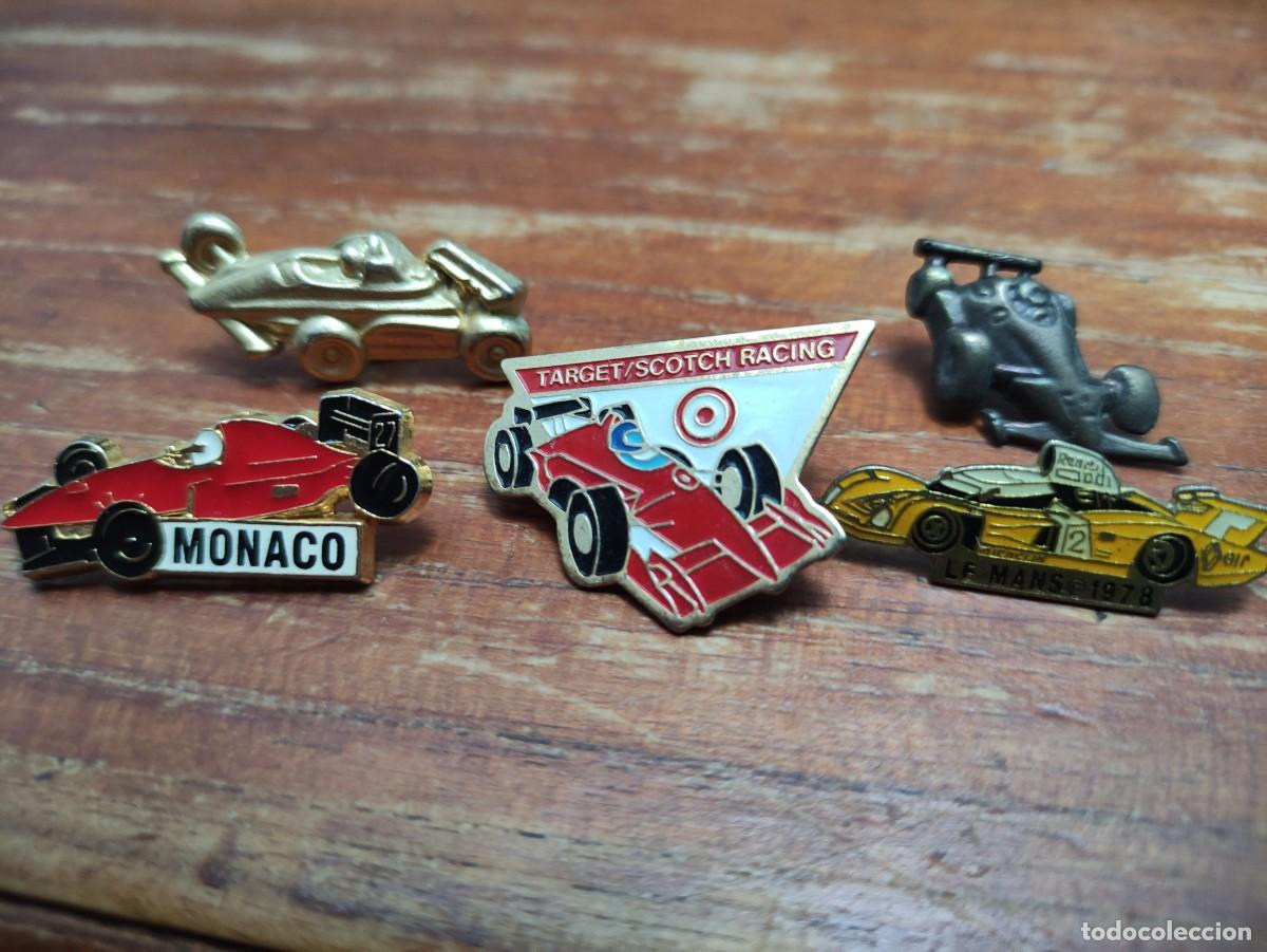 Pins de colecci&oacute;n: 4 Pins coches carreras (amarillo vendido)