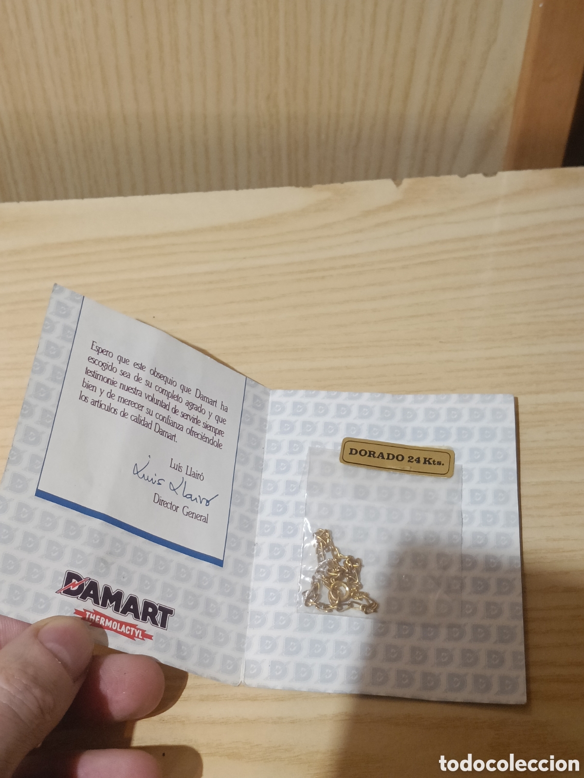 Pins de colecci&oacute;n: REGALO OBSEQUIO DAMART CADENA DORADO 24KTS THERMOLACTYL A&Ntilde;OS 80