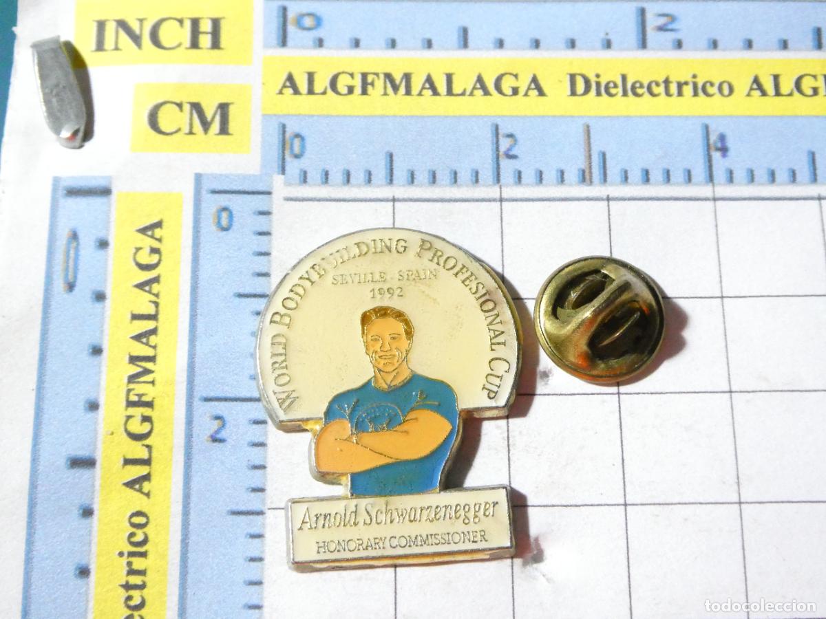 Pins de cole&ccedil;&atilde;o: PIN DE DEPORTE. CULTURISMO ARNALD SCHWARZENEGGER COPA MUNDIAL SEVILLA 1992