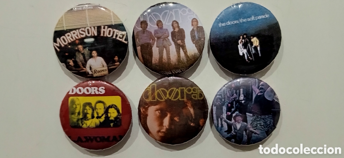 Pins de colecci&oacute;n: The Doors LP portadas discos chapas