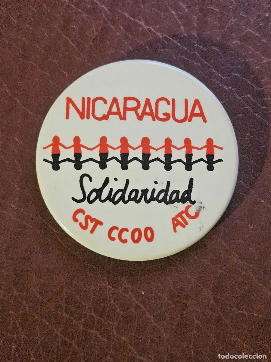 Pins de colecci&oacute;n: Chapa pin NICARAGUA SOLIDARIDAD - CST CCOO AST - Sindicatos sindical Comisiones Obreras