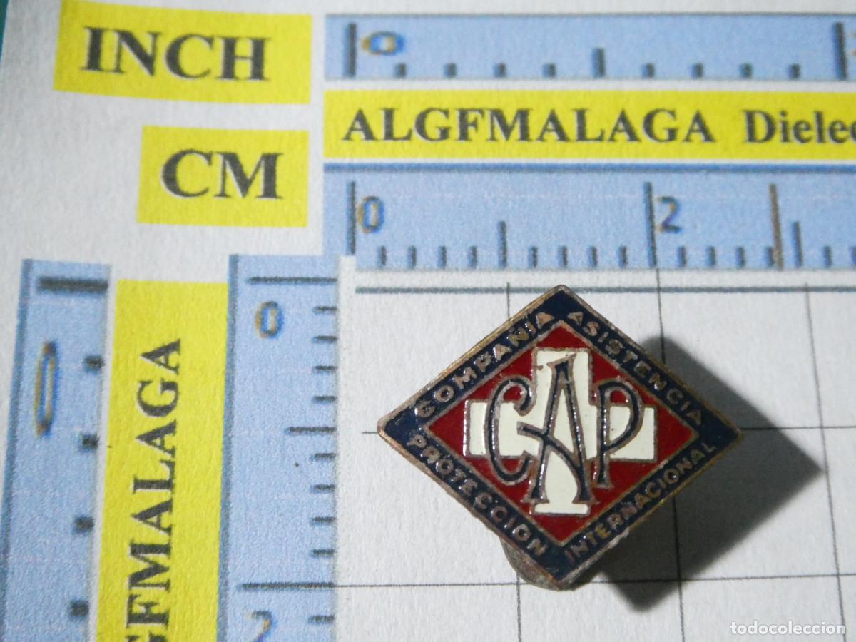 Pins e Spille di collezione: ANTIGUA INSIGNIA OJAL SOLAPA CAP COMPA&Ntilde;&Iacute;A ASISTENCIA PROTECCI&Oacute;N INTERNACIONAL COCHES GICAR BARCELONA