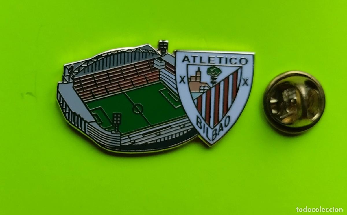 Sammlung von Pins: PIN FUTBOL - ESCUDO MAS ESTADIO - ATLETICO BILBAO - ESTADIO 1966 - ESTADIO SAN MAMES