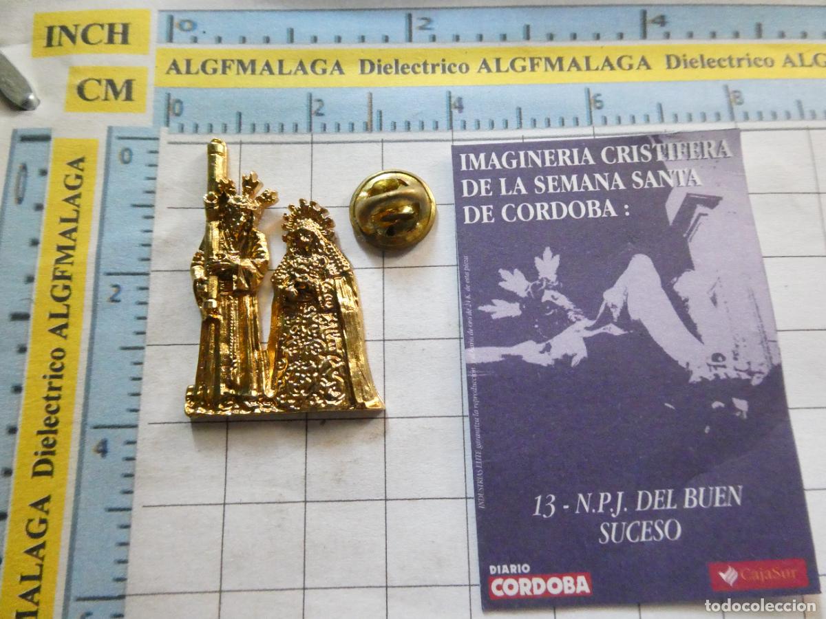 Collection pins: INSIGNIA / PIN RELIGIOSA SEMANA SANTA. C&Oacute;RDOBA 13 JES&Uacute;S BUEN SUCESO. BA&Ntilde;O ORO 24K