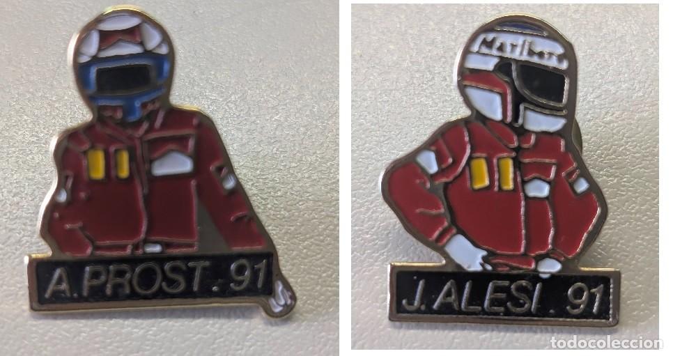 Pins de colecci&oacute;n: DIFICIL PAREJA PINS DE FERRARI 1991: ALAIN PROST, JEAN ALESI