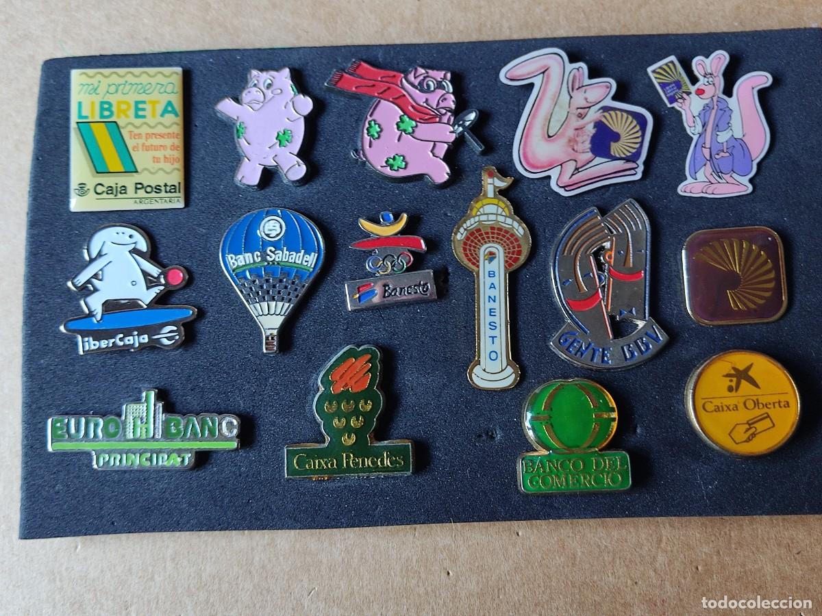 Pins de colecci&oacute;n: LOTE DE 15 PINS DE LOGOS DE BANCOS - Foto 1