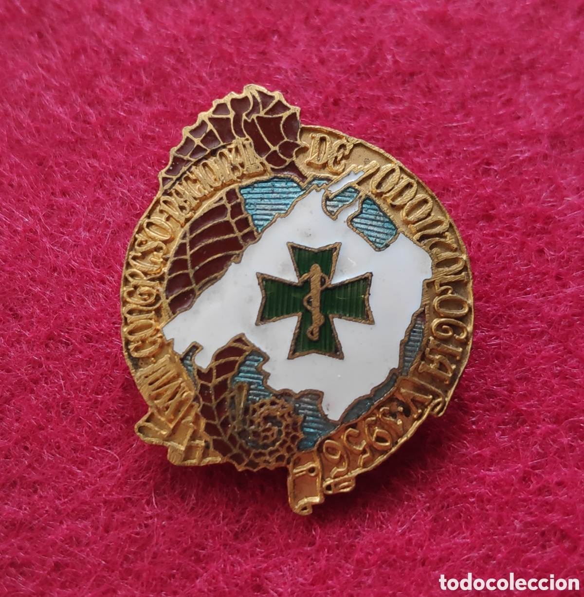 Pins de colecci&oacute;n: ANTIGUA INSIGNIA BROCHE ESMALTADA XVIII CONGRESO NACIONAL DE ODONTOLOGIA MEDICINA A&Ntilde;O 1956