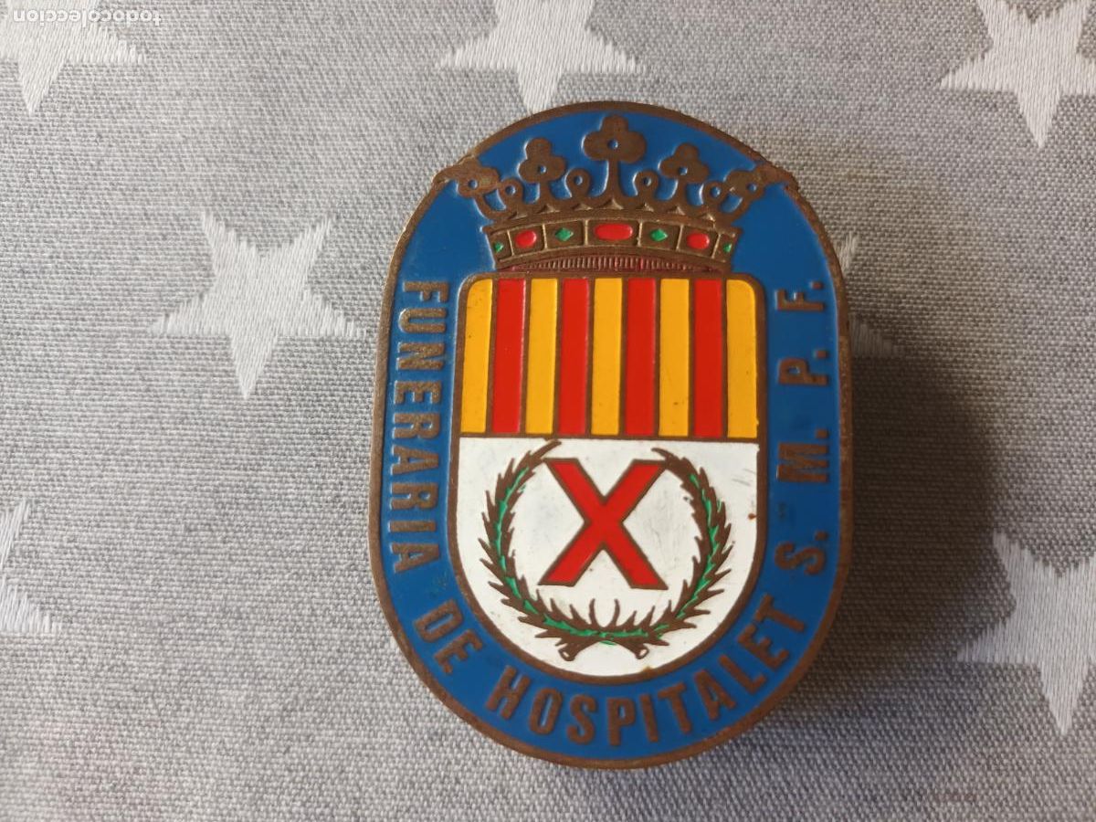 Pins de colecci&oacute;n: ANTIGUA INSIGNIA EMPLEADO TRABAJADOR FUNERARIA HOSPITALET X. S. M.P.F