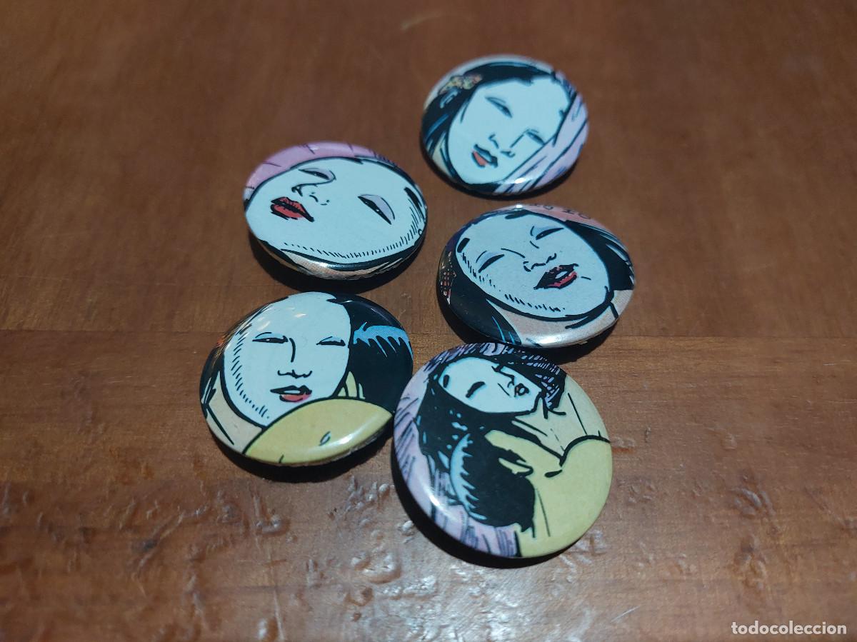 Pins de colecci&oacute;n: LA MASCARA DE NOH. YOSHIHIRO TATSUMI. 5 CHAPA PIN. 0,31 MM MET&Aacute;LICA POR DETR&Aacute;S. SIN USO. DIFICIL