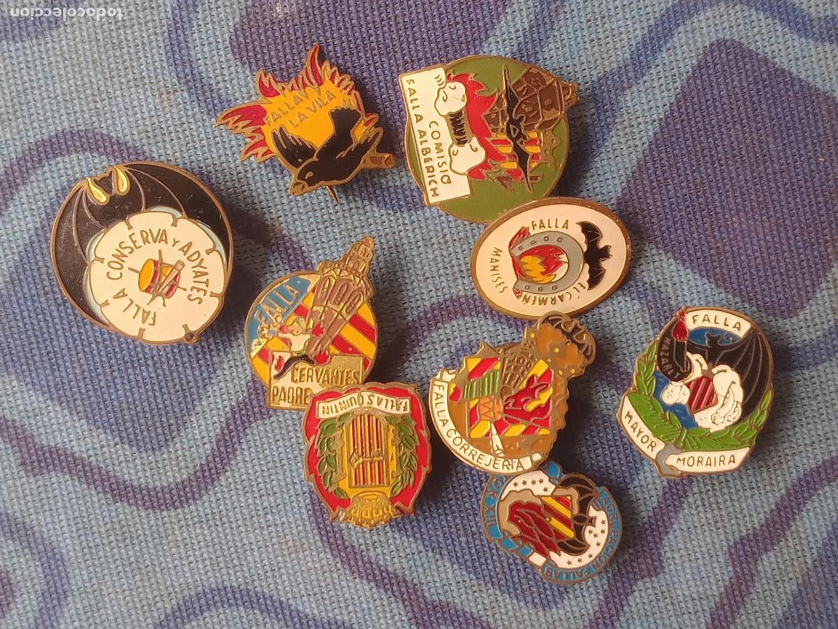 Pin's de collection: Lote de 9 insignias antiguas de Fallas de Valencia