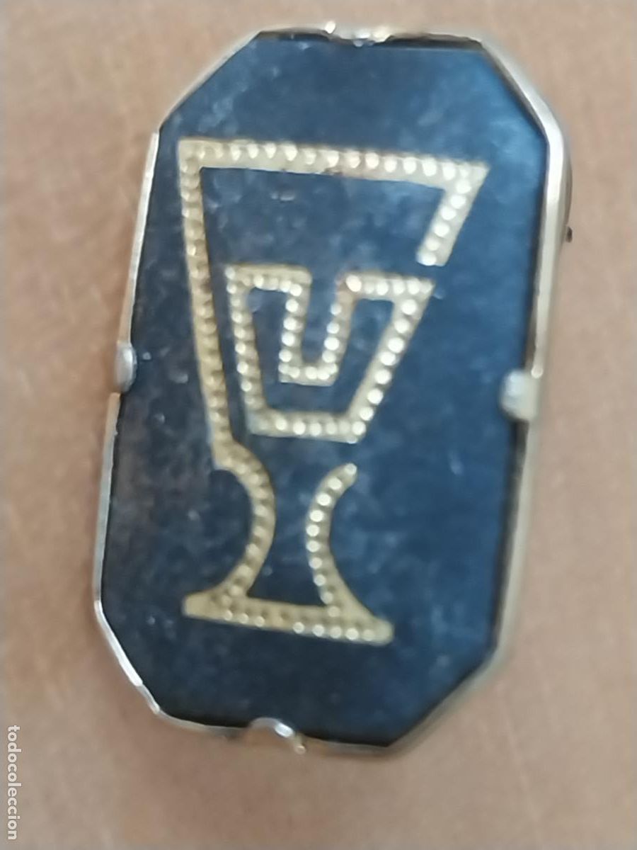 Pins de colecci&oacute;n: COPA COPON DORADO SOBRE FONDO NEGRO DAMASQUINADO O SIMILAR INSIGNIA SOLAPA VINTAGE 1,8CMS ALTO