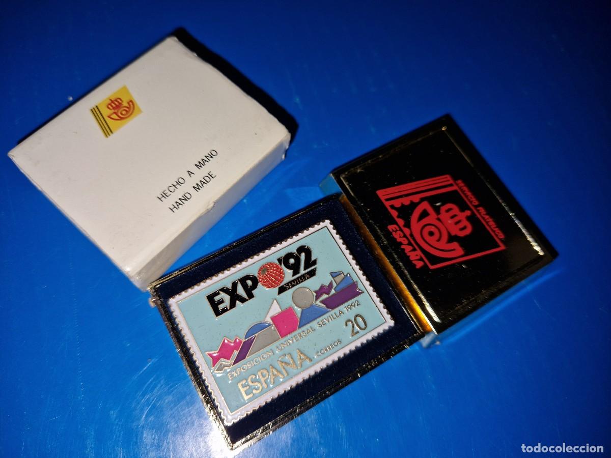 Pins de colecci&oacute;n: Pin metal sello Expo 92 Correos