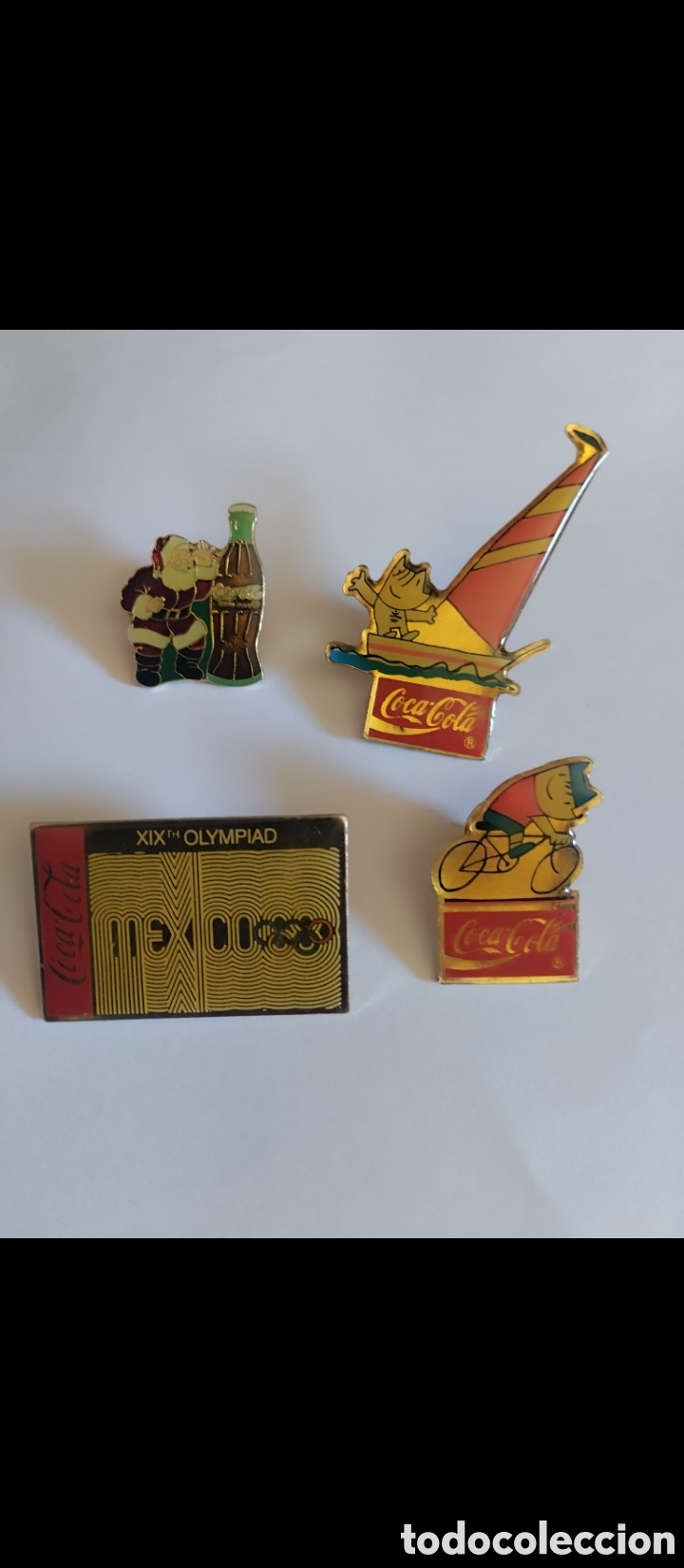 Pins de colecci&oacute;n: Pines,4 ejemplares de Coca Cola. - Foto 1