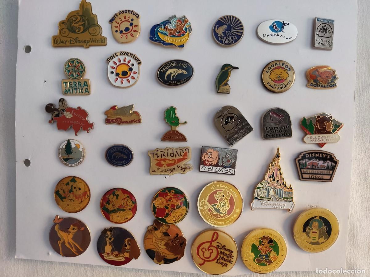 Pins de colecci&oacute;n: LOTE DE 34 PINS DE PARQUES TEMATICOS - Foto 1