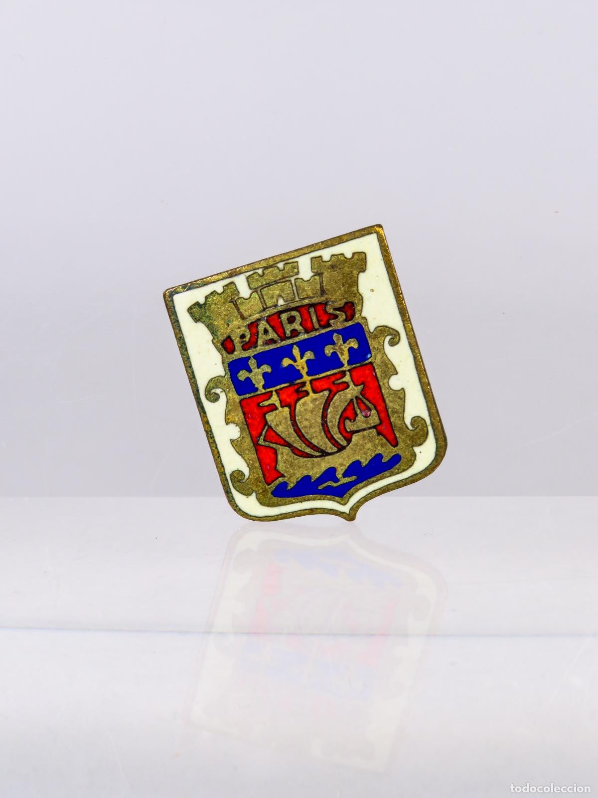 Pin's de collection: Pin insignia alfiler escudo Par&iacute;s esmaltado a&ntilde;os 50