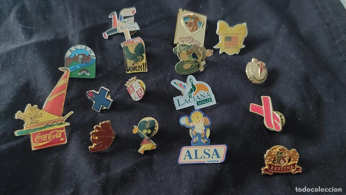 Pins de colecci&oacute;n: lote 16 pins Coca-Cola Alsa....