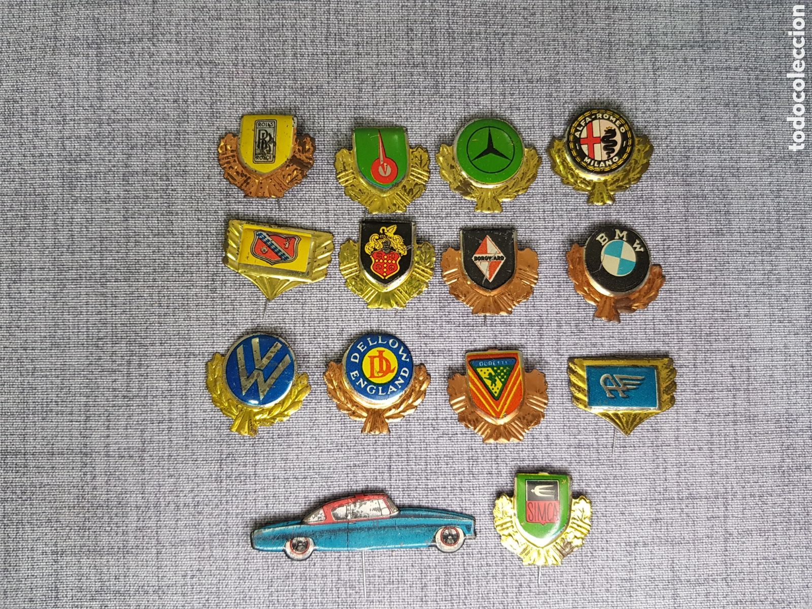Pins de colecci&oacute;n: PIN A&Ntilde;OS 60 MARCAS COCHES (ROLLS ROYCE, ALFA ROMEO, VOLKSWAGEN, BMW...) ALFILER