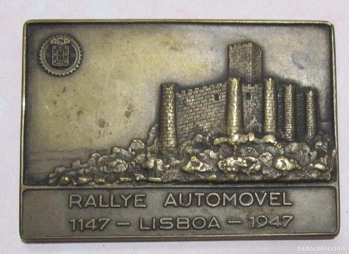 Pins de cole&ccedil;&atilde;o: PLACA MEDALLA COMMEMORATIVA RALLYE AUTOMOVEL- LISBOA 1147 &ndash; 1947